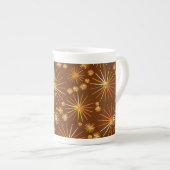 Tasse En Porcelaine Motif Spoutnik du milieu du siècle, Brown au choco (Devant droit)