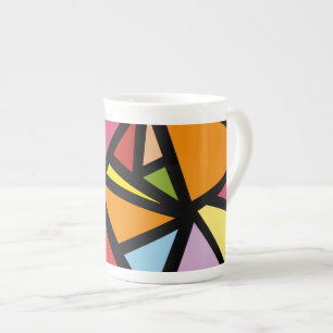 Tasse En Porcelaine Motif triangles colorés 3