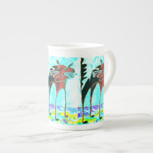 Tasse En Porcelaine muqueuse de porcelaine osseuse Meow Scare Chat bri