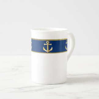 Tasse En Porcelaine Musique chinoise d'os bleu et or