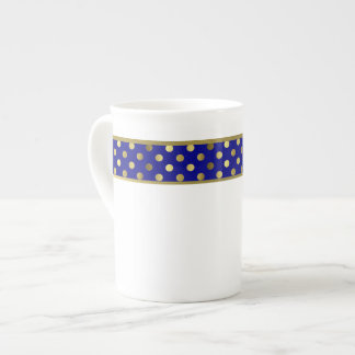 Tasse En Porcelaine Musique moderne Blue and Gold Polka Dot Bone China