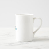 Tasse En Porcelaine Name Calligraphy Script Plain Simple White Blue (Droite)