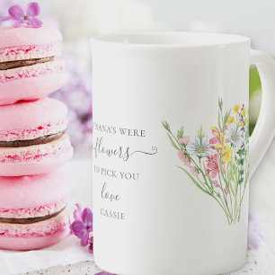 Tasse En Porcelaine Nana Poem Joli Fleur sauvage Bouquet