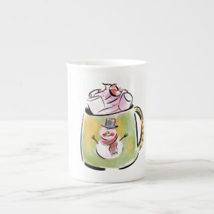 Tasse En Porcelaine Neige et cacao