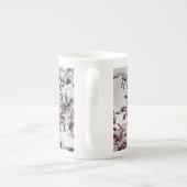 Tasse En Porcelaine Neige fraîche sur Feuilles rouges (Dos)