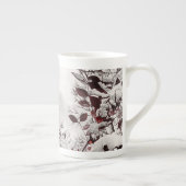 Tasse En Porcelaine Neige fraîche sur Feuilles rouges (Droite)