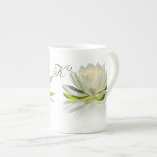 Tasse En Porcelaine Nénuphar avec le monogramme personnalisable