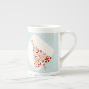 Tasse En Porcelaine Neutre Hiver bleu Vacances Noël
