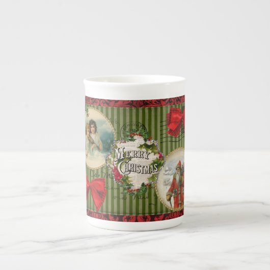 Tasse En Porcelaine Noël à l'ancienne (Devant)