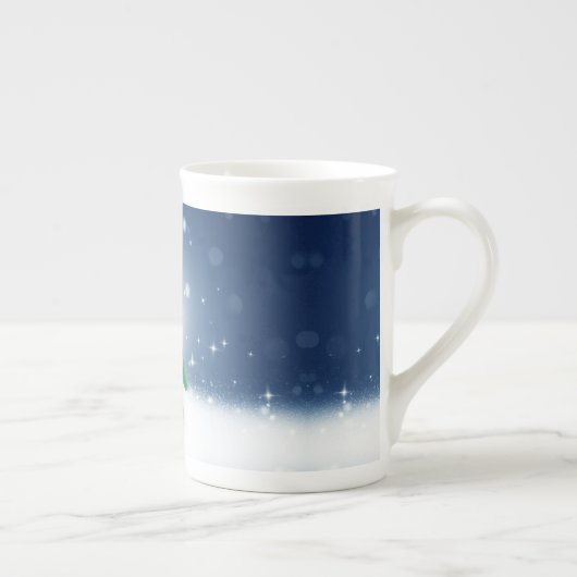 Tasse En Porcelaine Noël bonhomme de neige SlipperyJoe foulard vert m (Droite)