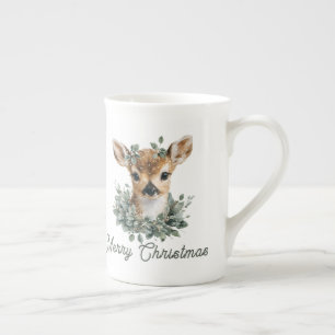 Tasse En Porcelaine Noël des cerfs de bébés mignons