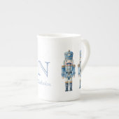 Tasse En Porcelaine Noël des noisettes bleues (Devant droit)