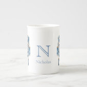 Tasse En Porcelaine Noël des noisettes bleues (Devant)
