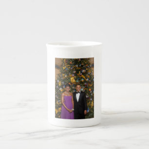 Tasse En Porcelaine Noël du président Barack Obama et de Michelle