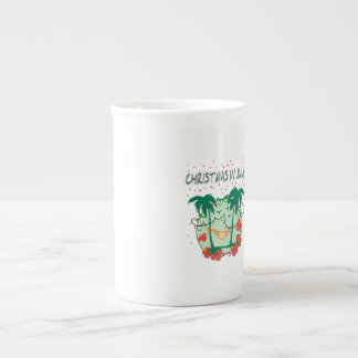 Tasse En Porcelaine Noël en juillet Arbre de Noël tropical coloré