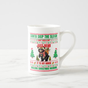 Tasse En Porcelaine Noël Joyeux Noël Pour Ours Noir Cadeau