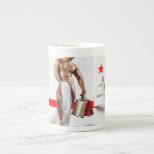 Tasse En Porcelaine Noël SlipperyJoe présente sexy rouge star vacances