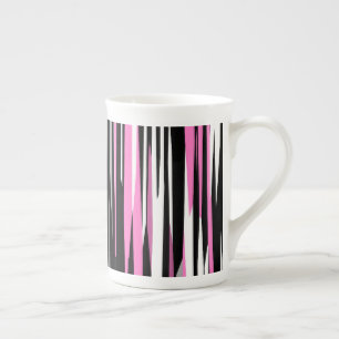 Tasse En Porcelaine Noir rose et blanc