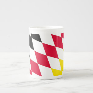 Tasse En Porcelaine Noir rouge jaune Bavaria Motif Drapeau Diamant