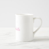 Tasse En Porcelaine Nom d'écriture moderne professionnel rose blanc (Droite)