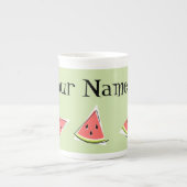 Tasse En Porcelaine Nom des morceaux verts de pastèque (Devant)