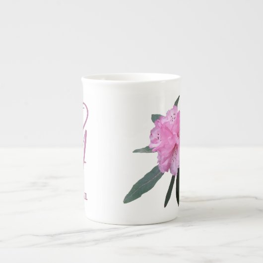 Tasse En Porcelaine Nom Gail personnalisable Fleurs rose monogramme (Devant)