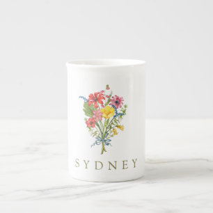 Tasse En Porcelaine Nom personnalisé du fleur sauvage