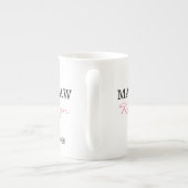 Tasse En Porcelaine Nom personnalisé mignon Mawmaw Année établie (Dos)
