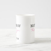 Tasse En Porcelaine Nom personnalisé mignon Mawmaw Année établie (Devant)
