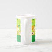 Tasse En Porcelaine Nom personnalisé perles orange sur vert (Dos)