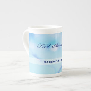 Tasse En Porcelaine Nom personnalisé, Premier anniversaire de mariage