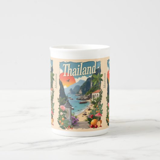 Tasse En Porcelaine Nom personnalisé Thaïlande (Devant)