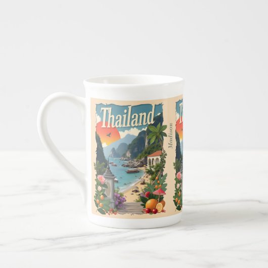 Tasse En Porcelaine Nom personnalisé Thaïlande (Gauche)