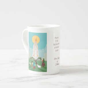 Tasse En Porcelaine Notre-Dame de Fatima et les trois bergers