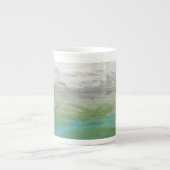 Tasse En Porcelaine Nuages Blancs Surplombant Un Beau Paysage (Devant)