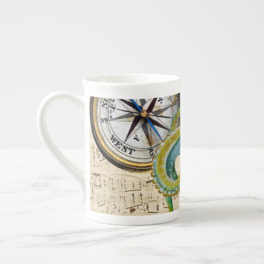 Tasse En Porcelaine Octopus Tentacles Compass Music (Gauche)