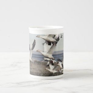 Tasse En Porcelaine Oies des neiges en vol