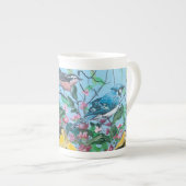 Tasse En Porcelaine Oiseaux dans la nature Jaune/ Bleu (Devant droit)