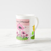 Tasse En Porcelaine Oiseaux lunaires (Devant droit)