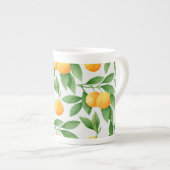Tasse En Porcelaine Oranges ou mandarines motif (Devant droit)