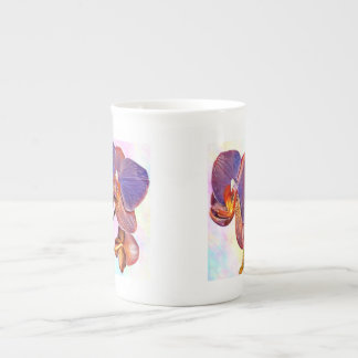 Tasse En Porcelaine orchidée violette et ambre