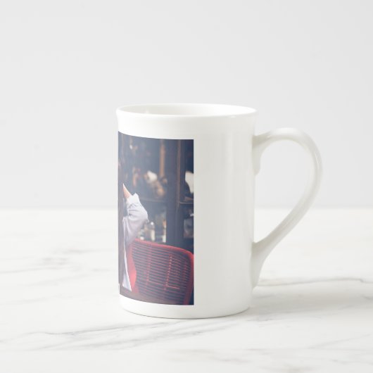 Tasse En Porcelaine Os, Chine, tasse, blanc, image, conception (Droite)