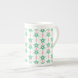Tasse en porcelaine osseuse à guirlande Mid Mod