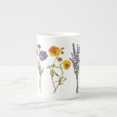 Tasse en porcelaine osseuse - Fleurs sauvages (Devant)