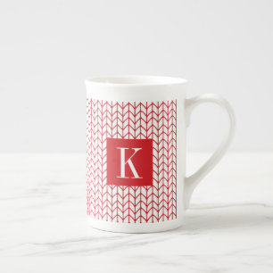 Tasse en porcelaine osseuse RED LINE KNIT + Initia