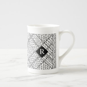 Tasse en porcelaine osseuse TRICOT ARGYLE BLANC +