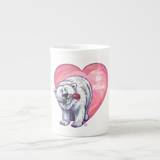 Tasse En Porcelaine Ours polaire Saint Valentin (Devant)