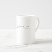 Tasse En Porcelaine Own Name Calligraphy Chic Plain Simple Black White (Devant droit)