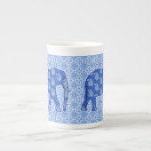 Tasse En Porcelaine Paisley éléphant - bleu cobalt et blanc (Devant)
