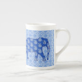 Tasse En Porcelaine Paisley éléphant - bleu cobalt et blanc (Droite)